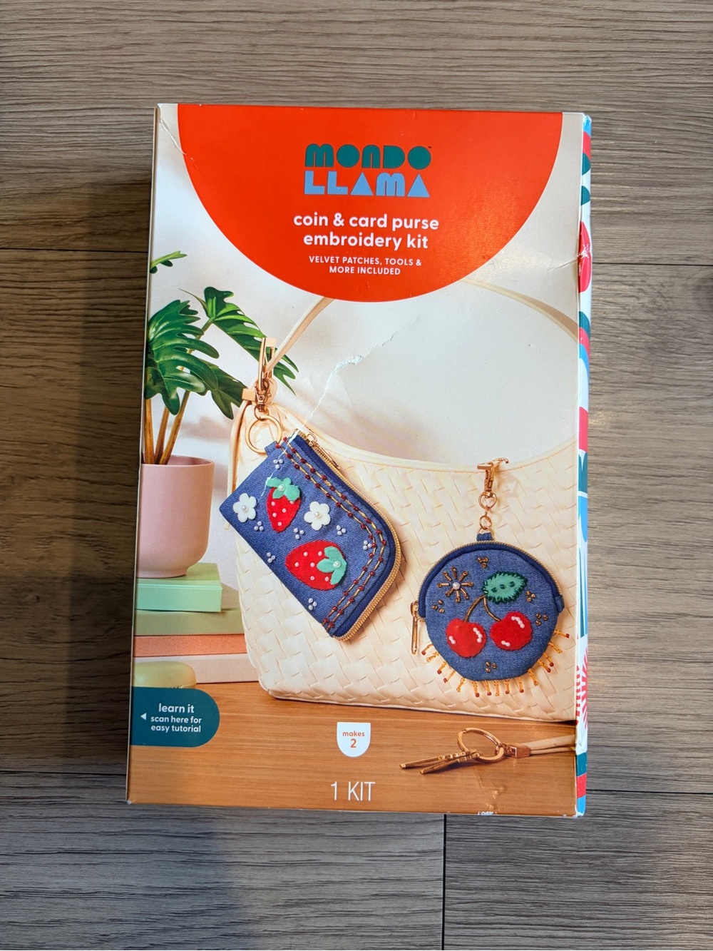 Beaded Embroidery Denim Wallet Pouches